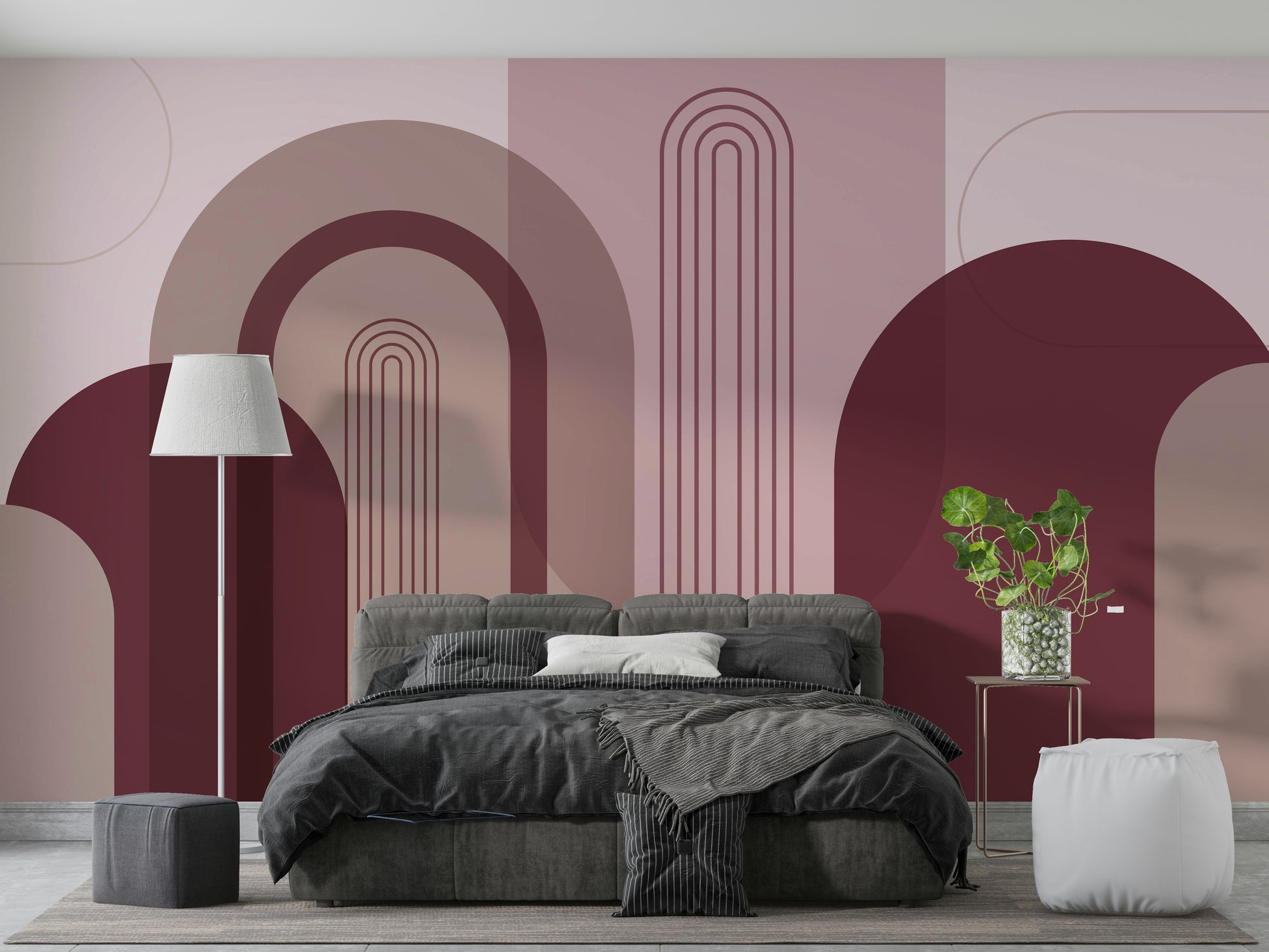 Geometric arch shapes wall art

