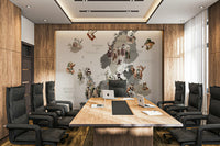 Dapper animal map mural for kids