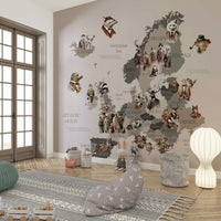 Chic animals on Europe wall print
