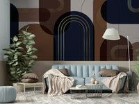 Elegant brown and navy wall mural

