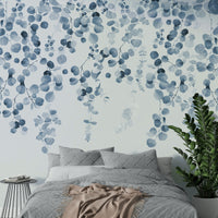 Blue toned foliage eucalyptus mural

