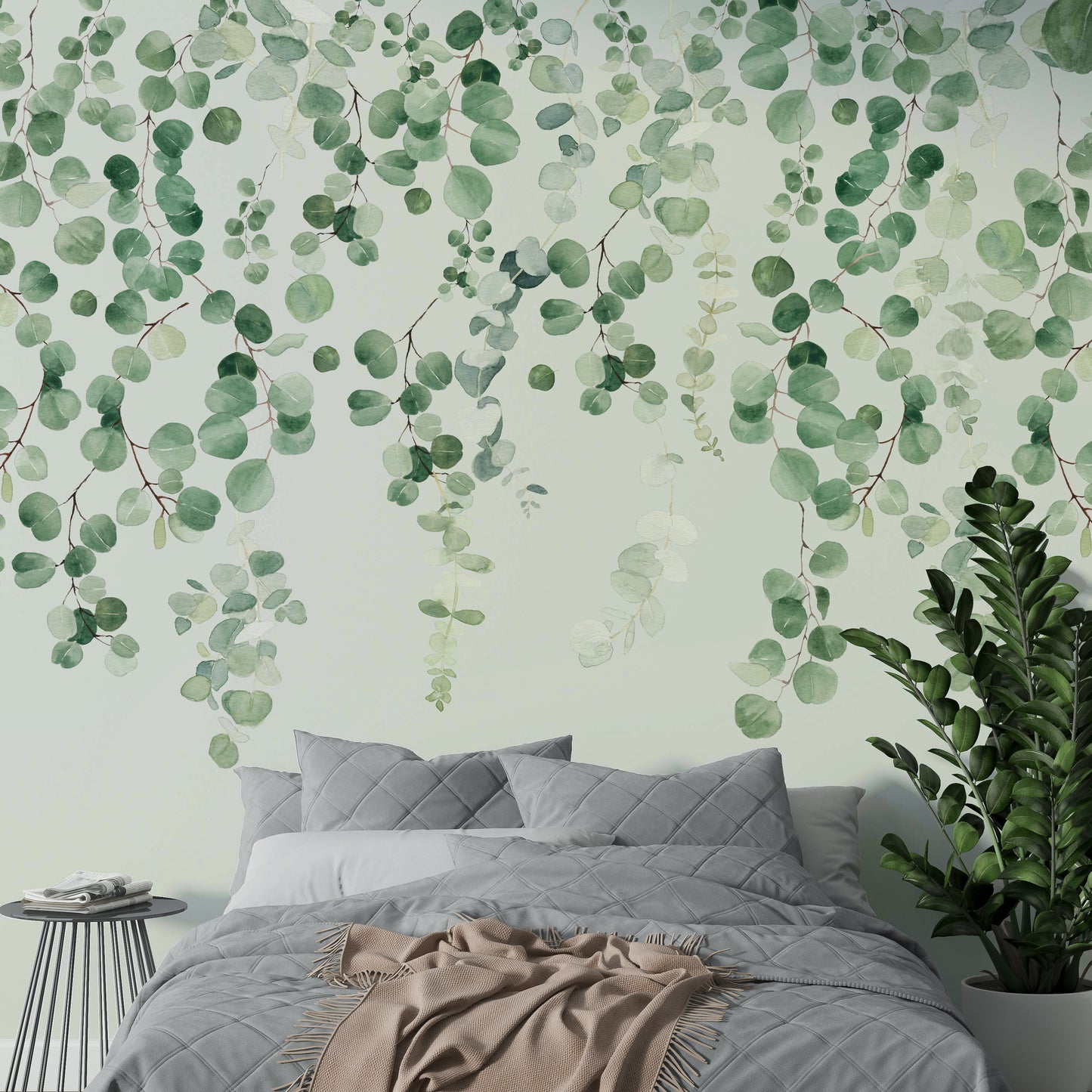 Green eucalyptus foliage wallpaper

