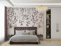 Subtle foliage neutral wall mural

