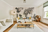 Contemporary map of world mural

