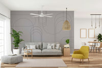 Grey wall mural with soft arches


