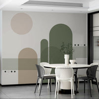 Neutral tone retro wall illustration


