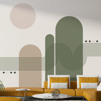 Retro curves mid-century wall print

