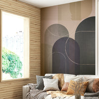 Geometric pattern mid-century wall mural

