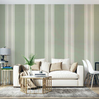 Light green striped wall covering

