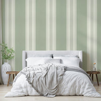 Sage green vertical striped wallpaper

