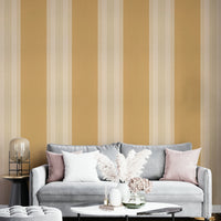 Modern multiline stripes in honey gold wallpaper

