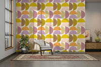 Retro geometric half circle print

