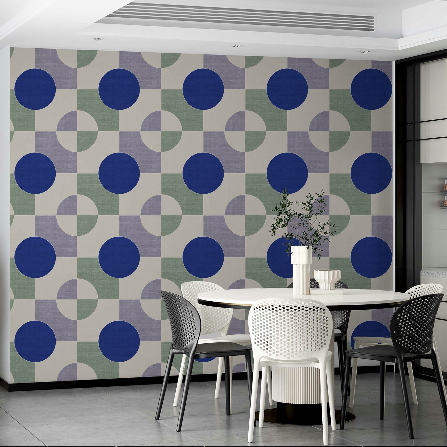 Contemporary color block wall mural

