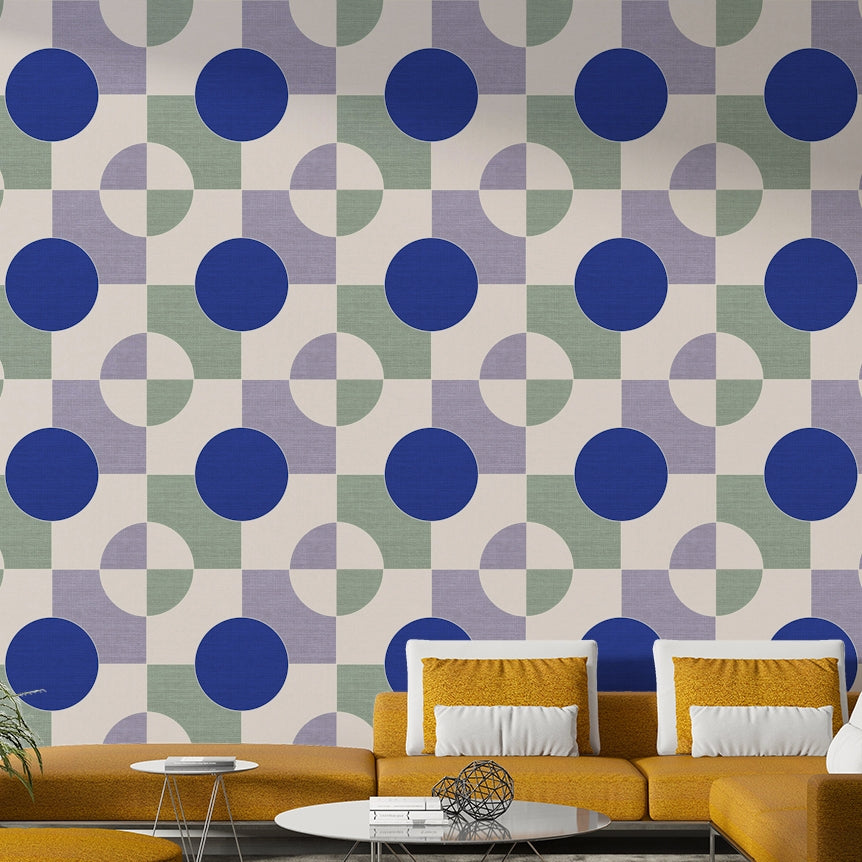 Textured round shapes on soft canvas

