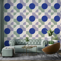 Canvas texture with bold blue shape

