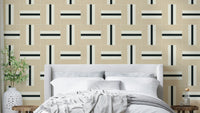 Neutral tone stripe wall covering

