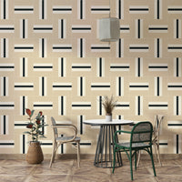 Calm cream and tan stripe wallpaper

