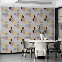 Pastel geometric shape wall design

