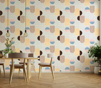 Contemporary abstract shape mural

