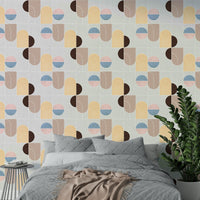 Beige and blue abstract wallpaper

