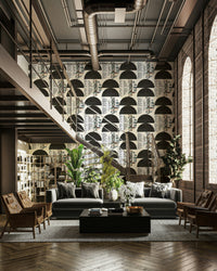 Modern grunge text style mural

