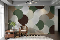 Earth tone circle wall mural

