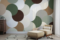 Circular pattern wallpaper mural

