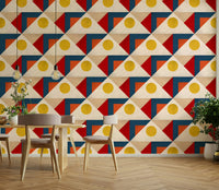 Easy-to-apply geometric wallpaper

