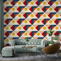 Abstract neutral tone wall mural

