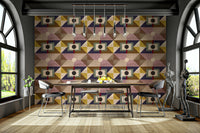 Warm tones and geometric design wallpaper

