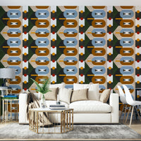 Earthy abstract geometric shapes wallpaper

