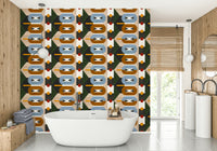 Abstract geometric earthy color block wallpaper

