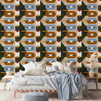 Contemporary earthy geometric shapes wallpaper

