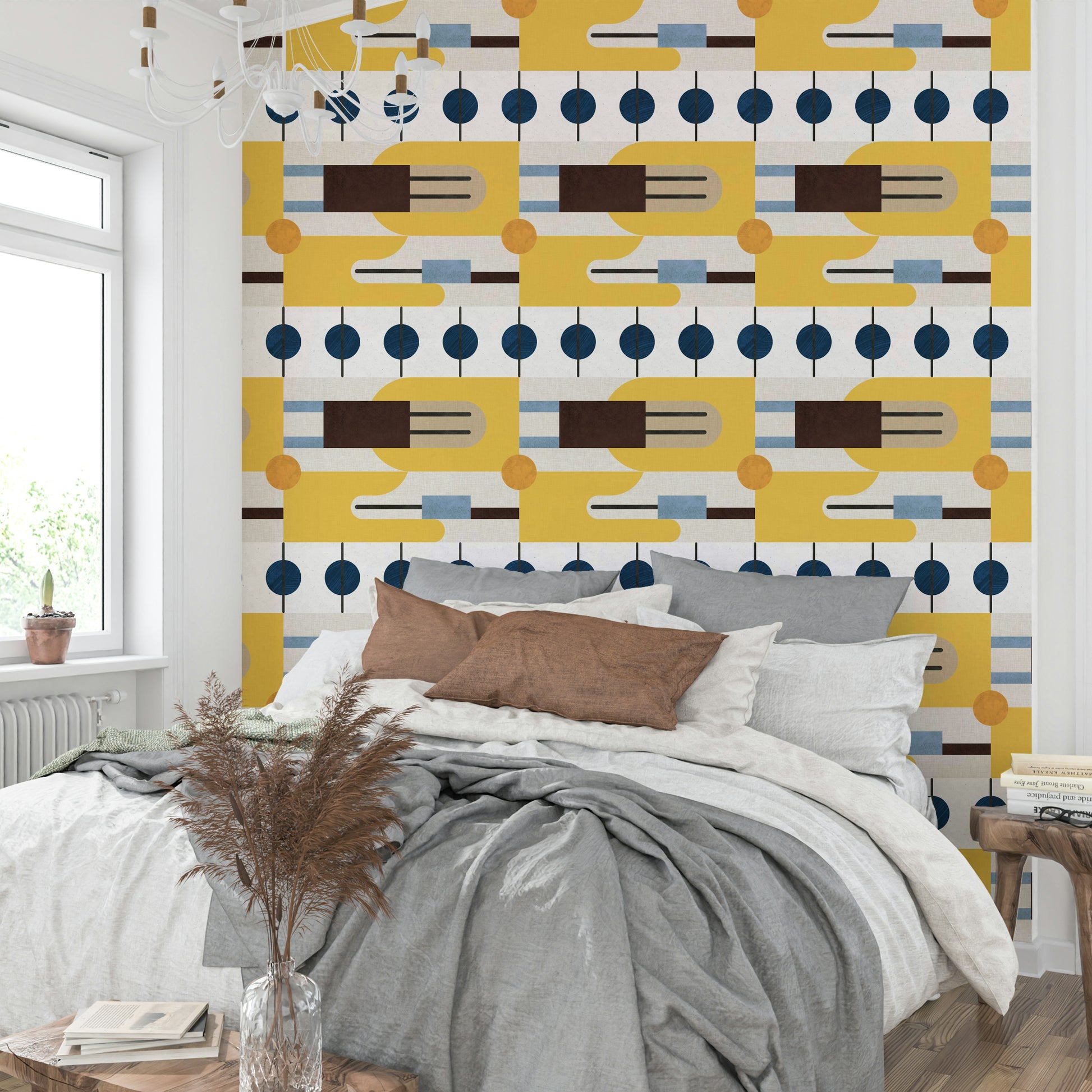 Peach and amber wall mural design

