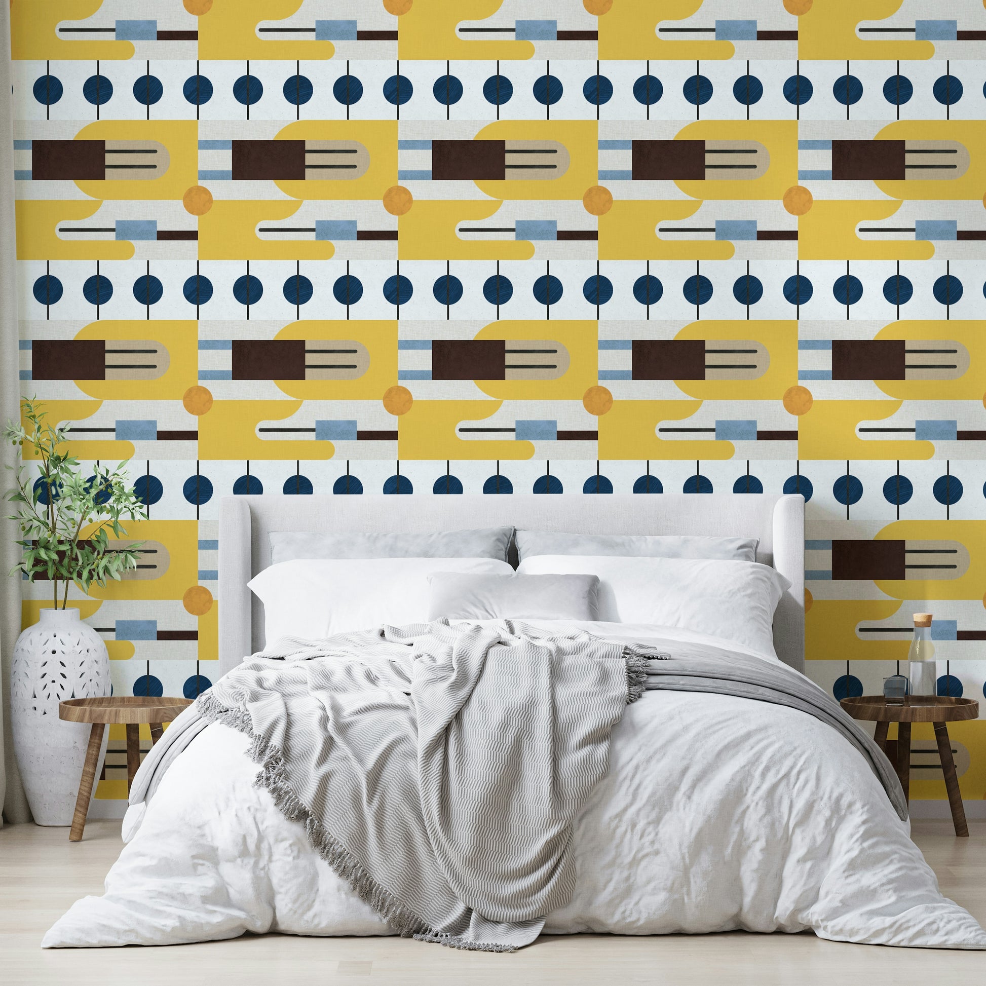 Gradient mural wallpaper in warm tones

