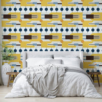 Gradient mural wallpaper in warm tones

