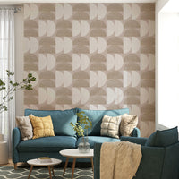 Soft hues with geometric shapes wallpaper design

