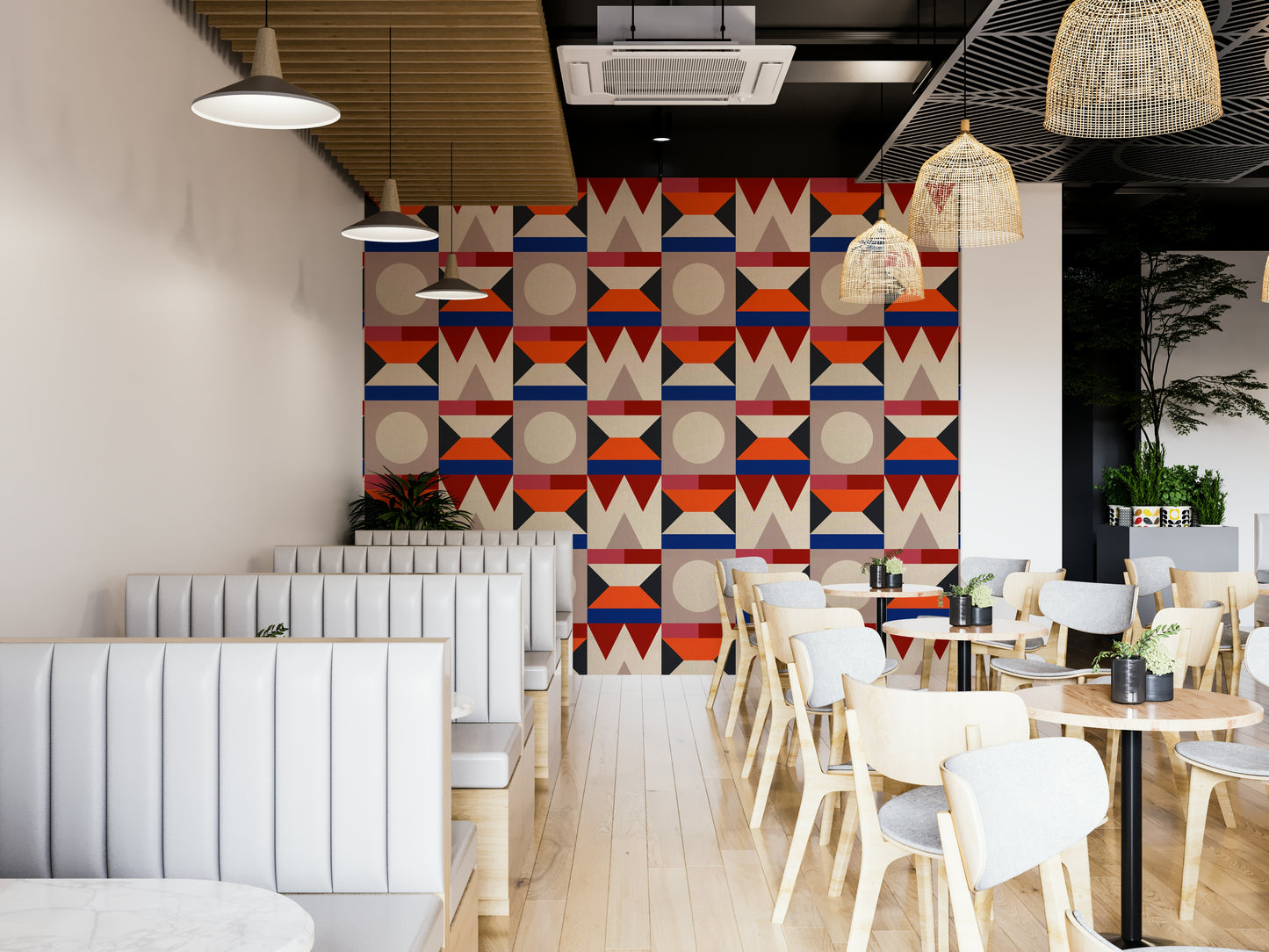 Colorful canvas wallpaper in bold geometric shapes

