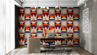 Abstract geometric color block wallpaper design

