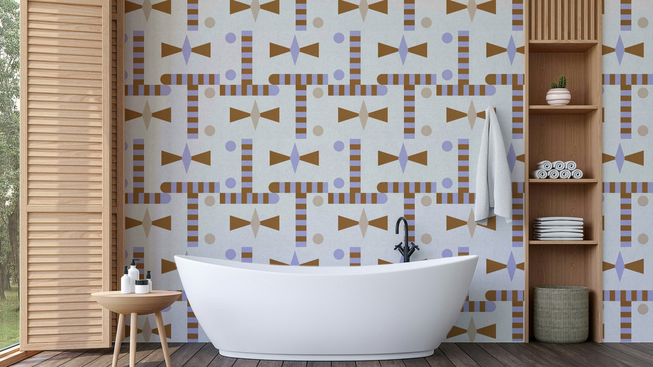 Abstract woven textures in wallpaper design

