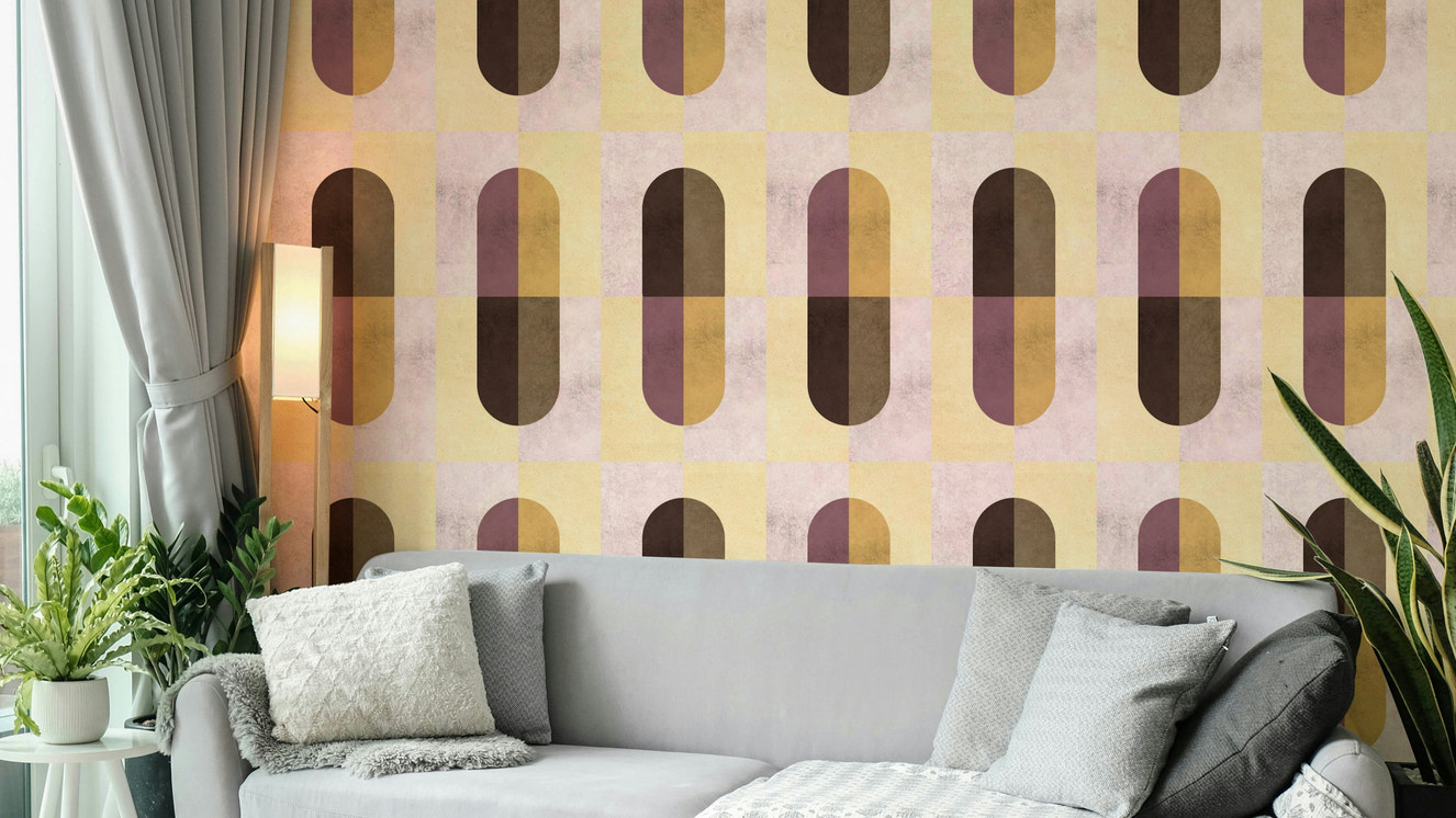 Earthy Geometric wall mural

