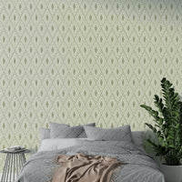 Pastel green diamond pattern wall mural

