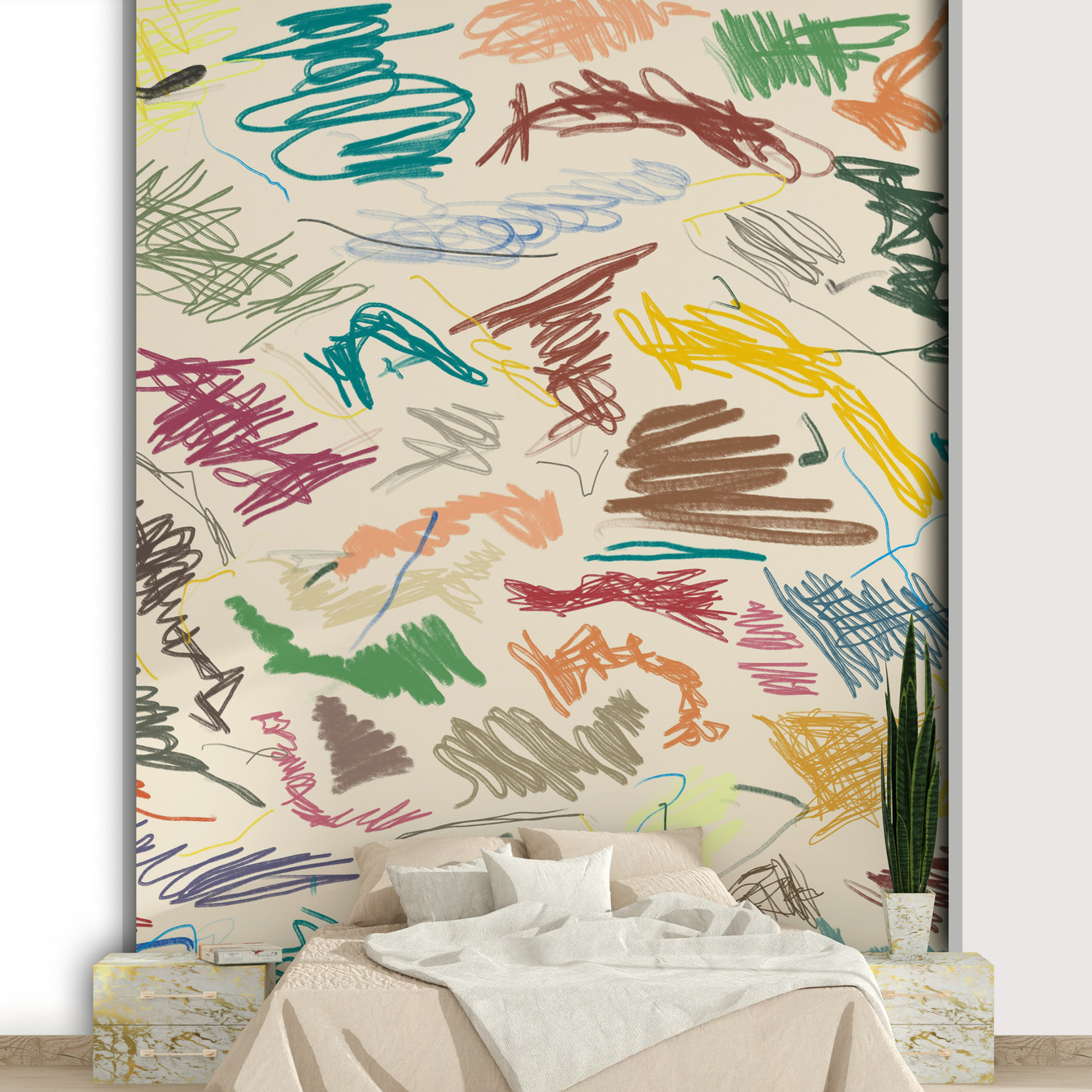 Cianfrusaglia Wall Mural with modern patterns

