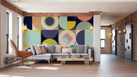 Abstract geometric design wall mural

