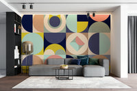 Modern geometric wall art mural

