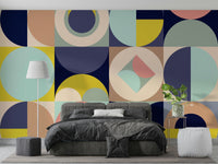 Colorful geometric shapes wall decor

