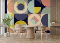 Vibrant circle patterns wall mural

