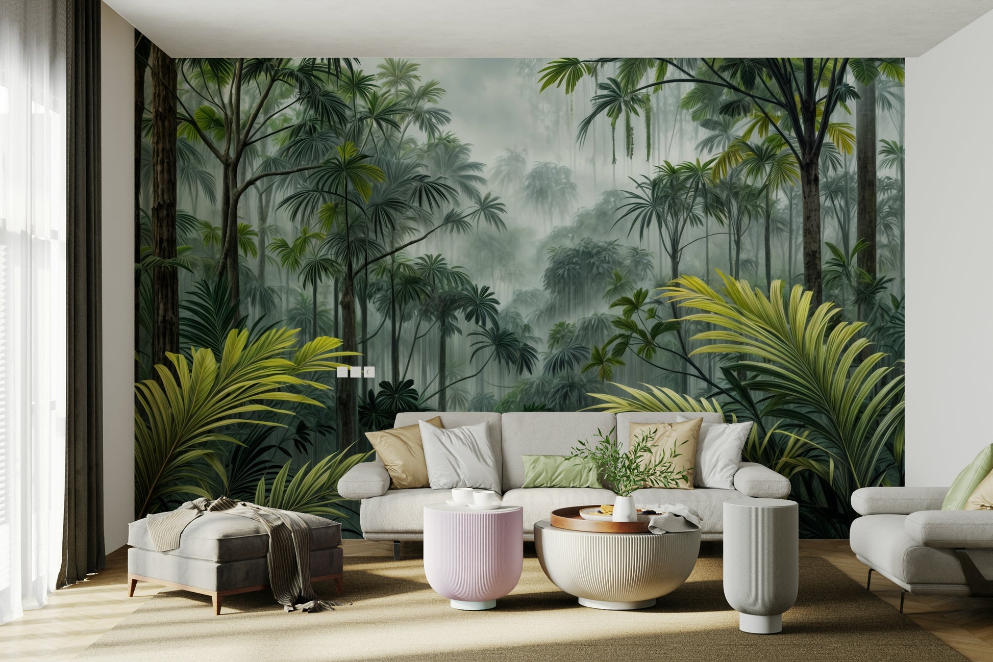 Tropical rainforest escape wall mural

