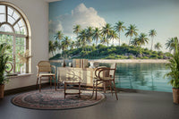 Relaxing palm tree beach wall mural