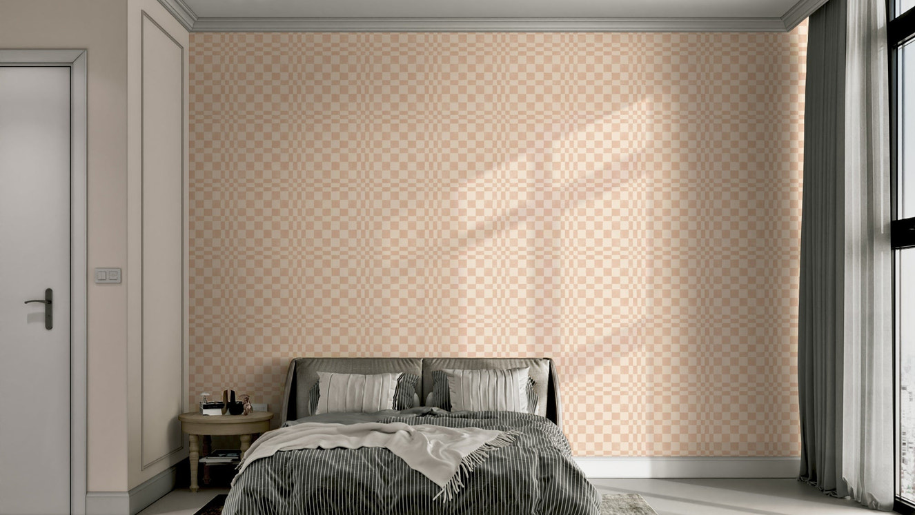 Warm terracotta patterned wallpaper for walls

